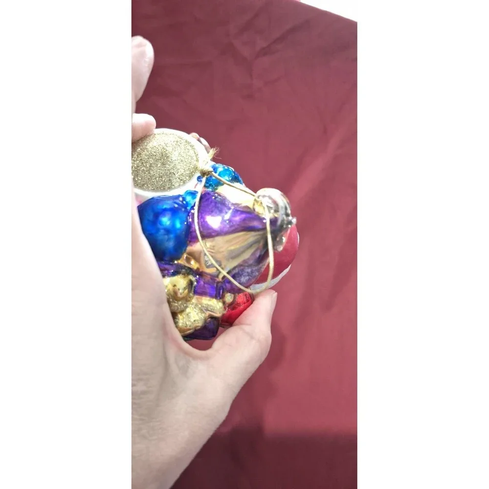 Lumiere Glass Hand Crafted Blown Glass Santa Claus Figurine 1999 Brass Key EUC